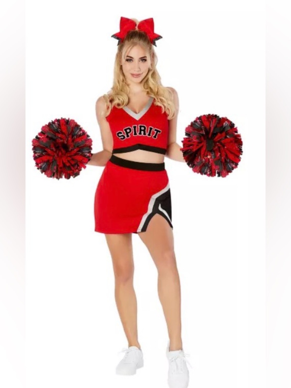 Spirit Touch Down Babe Red Cheerleader Mini Skirt Costume